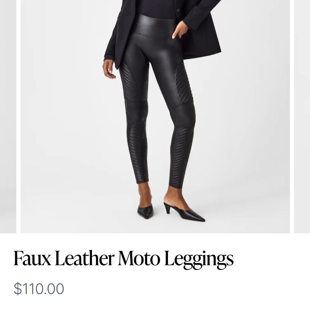 Spanx Faux Leather Moto Leggings